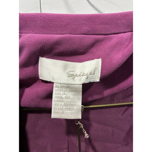 Spiegel 100% Silk Twill Magenta Trench Coat NWT Signature Luxury Collection - Picture 6 of 10